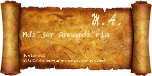 Májer Annamária névjegykártya